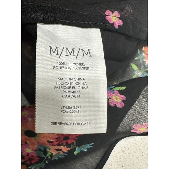 Cabi Top Pullover Sheer Black Floral Long Sleeve Whimsygoth Dark Witchy M - Picture 6 of 9